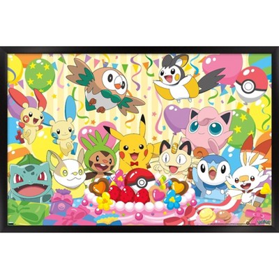 Trends International Pokémon - Birthday Party Framed Wall Poster Prints : Target